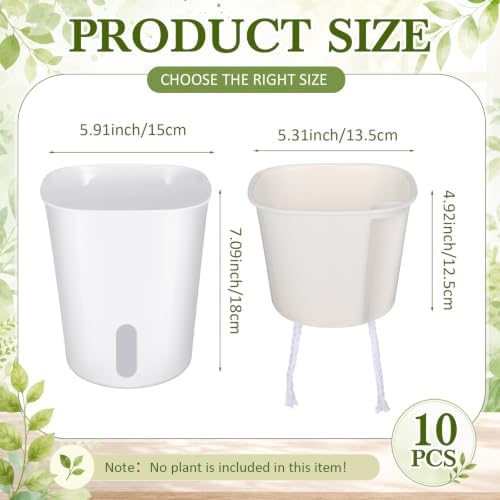 Ziliny 10 Pcs 5.91 Inch Self Watering Planters with Water Indicator - Image 3