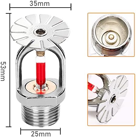 6pc Fire Sprinkler Head 3/4 Inch Pendent Type 155 Degree Quick Response Water Spray Down 68℃ Brass Fire Sprinkler Heads 3/4 NPT Thread for Home Commerical Residential (Pendent Sprinkler - Image 5