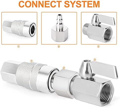 GASHER 20PCS 1/2-Inch NPT Female Industrial Air Tool Fitting, 1/4-Inch High Flow Pneumatic Plugs Max Working Pressure 300PSI - Image 3
