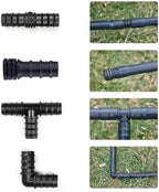 16mm 20mm 25mm PE Pipe Barb Connectors Tee Elbow Straight End Garden Water Drip Irrigation Hose Reducer Splitter Fitting(Tee,25MM-50 PIECES) - Image 7