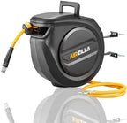 AIRZILLA Retractable Air hose reel 3/8" Inch x 50 ft Flex Hybrid Air Hose, Air compressor Hose Reel with 6 ft Lead in, Quick Connect, Mounted 180° Swivel, 300PSI by AIRZILLA