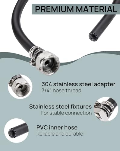 3/4" Hose Thread, 3.9 ft Mop Sink Hose for Commercial Service Sink Faucet - Image 4