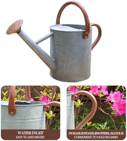 Metal Watering Can 1 Gallon for Outdoor Garden Plants, Zinc - Image 5