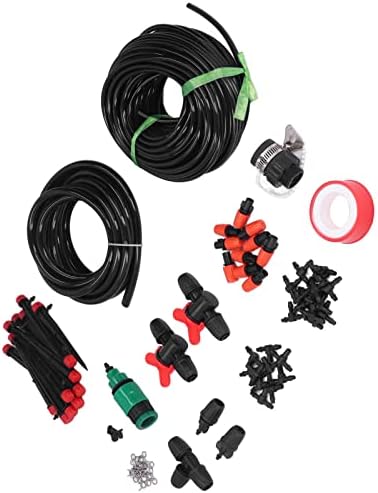 Micro Drip Irrigation Kit, Garden Misting Watering System with 8/12mm and 4/7mm Distribution Tubing Hose for Lawn, Vegetable Garden, Greenhouse, Patio Cooling - Image 2