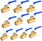 10PCS GUOFIS 1/2" Full Port Brass FIP Ball Valve,600 WOG Valve,Blue Handle by GUOFIS