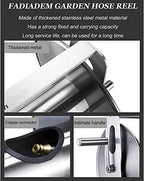 Garden Hose Reel with Hose, Wall Mounted/Portable Tote Hose Reel Cart with 5 Sprayer Modes Nozzle, Heavy Duty Stainless Steel Hose Holder Hose Hanger, Outside Water Pipe Rack Winding Tool ( Size : 15m - Image 6