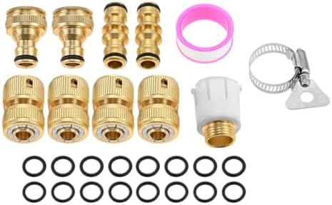 9 Pcs Brass Garden Hose Tap Quick Connector Pipe Fitting Kit for Outdoor Tap Connector Connecting Nozzles/Hoses/Pipes/sprinklers - Image 5