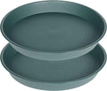 2 Pack of 16 17 inch Plant Saucer (15 inch Base), 2.3" Depth, Plant Trays for Pots, Plastic Plant Saucers for Indoors, Bird Bath Bowls, Flower Pot Drip Trays for Planter (17", Green) by Bleuhome