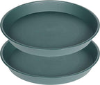 2 Pack of 20 21 inch Plant Saucer Round, Deep Plant Saucers for Pots, Heavy Duty Plastic Plant Drip Tray for Indoors Outdoor, Bird Bath Bowls, Plant Trays for Planter 19-22" (21 inch, Green) by Bleuhome