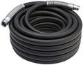 Guitrees 2026 Upgraded Garden Hose 50FT x 3/4", Heavy Duty Rubber Water Hose with Five Layered Braiding, Swivel male and female Nickel-plated Brass Fittings, 1200PSI Burst, 300PSI Working (Black) by Guitrees