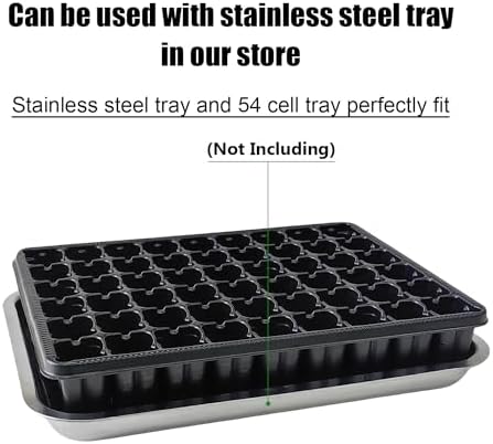 RooTrimmer 54 Cell Seed Starter Trays, 2.8" Deep Plug Tray Seedling for TD377 Nursery Tray, Super Thick Reusable Trays for Easy Transplantation (11.14inch ×14.6 inch, 5-Pack) - Image 4