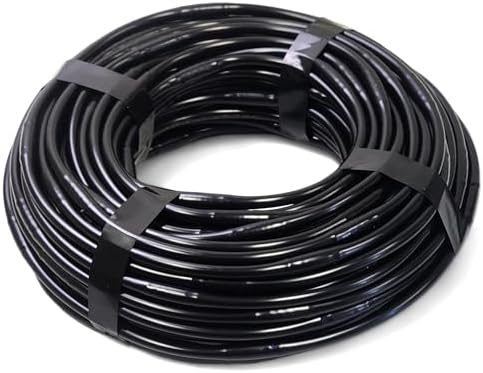 100' Feet USA MADE - Irrigation Drip Line Emitter Tubing, 6" Spacing, 1/4" .52 GPH, color black (.170 ID x 240 OD) by OneStopOutdoor