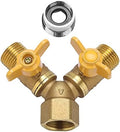 Compatible with Washing Machine 1/2 Inch Water Hose Splitter G1/2 Brass Garden Irrigation 2 Way Faucet Adapter Dual Tap Connector by ZTTW