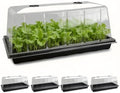 5 Pack 1020 Plant Tray with Tall Dome (7.3 inch), Plastic Flat Seed Starter Tray with Humidity Domes, Heavy Duty 1020 Trays with Lid, Durable Carrying Seedling Starting Tray for Planting (Black) by RooTrimmer