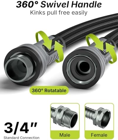 Garden Hose, 50FT Ultra Lightweight Water Hose with Spray Nozzle - Image 2