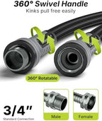 Garden Hose, 100FT Ultra Lightweight Water Hose with Spray Nozzle - Image 2