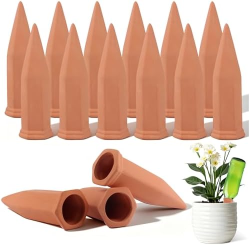 Tcamp 15 Pack Terracotta Watering Spikes, Plant Self Watering Devices by Tcamp