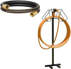 Giraffe Tools Leader Hose 6ft x 5/8", Short Water Hose for Hose Reel Connecting, Lightweight and Garden Hose Holder- Heavy-Duty Freestanding Metal Stand, Holds 150FT Hose with 4 Spikes by GiraffeTools