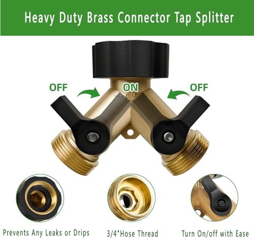 233FT Drip Irrigation System Kit with Quick-Connect System,33FT 1/2" Mainline & 200FT 1/4" Tubing,Brass Y-Type Splitter,Adjustable Nozzle Types.Garden Efficient Sprinkler System Kit - Image 3