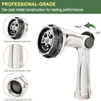 FANHAO 2 Pack Water Flow Meter with Brass Inlet+Professional Garden Hose Nozzle - Image 3
