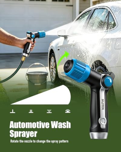 2 Pack Garden Hose Nozzle, Heavy Duty Metal Sprayer with Adjustable Spray Patterns, Easy Water Flow Control & Leak Proof Design - Image 5