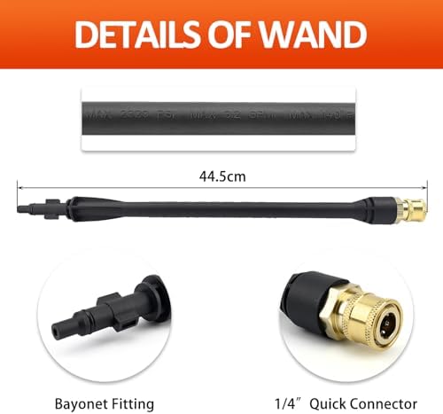 Bear Force Replacement Pressure Washer Spray Gun Kit With Lance, 5 Spray Tips, Turbo Nozzle & Holder - Compatible With Portland, Husky, Ford, Pulsar, ShopForce, Taskforce Powerwasher - Image 5