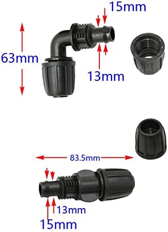 Xiaochen Garden Plumbing Hose Adapter 16 Mm Pe Hose Elbow Straight Barb Connector with Lock Nut 1/2" Hose 2-Way Garden Irrigation Drip Irrigation Accessories 20 Pieces (Color : 16mm) - Image 3