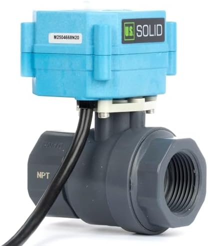 U.S. Solid 1” PVC Motorized Ball Valve - Plastic Electrical Ball Valve, 2 Wire Auto Return, AC 110~230V, Normally Closed - Image 4