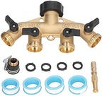 Brass 4 Way Hose Faucet Manifold Splitter for Garden Hose Connector (US Plug) by Mavaol