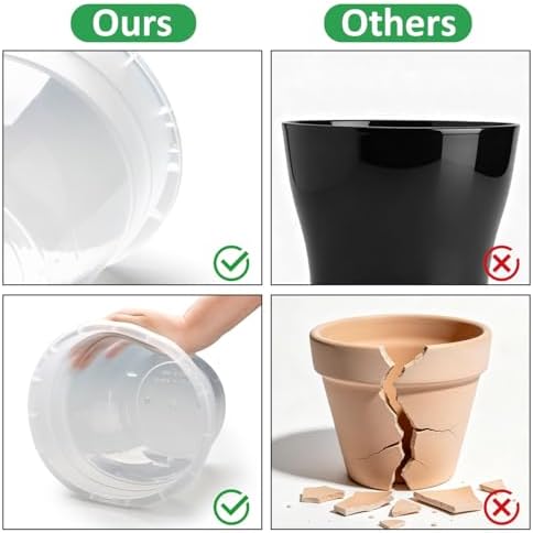 RooTrimmer 10 Pack 8 Inch Clear Nursery Pots with Drainage Holes & Saucers - Image 3