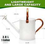 Metal Watering Can with Removable Spout, Galvanized Watering Can, Perfect for Indoor Use and for Outdoor Use (1 Gallaon, White) - Image 2