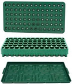 Vego garden Seedling Suite Products 10" x 20" 76 Cells Stackable Seed Starter Germination Tray with 3-in-1 Plant & Pop Board and 10" x 20" Bottom Watering Tray by Unknown