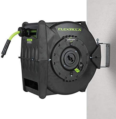 Flexzilla Levelwind Retractable Air Hose Reel, 3/8 in. x 75 ft., Heavy Duty, Lightweight, Hybrid, ZillaGreen - L8306FZ - Image 6