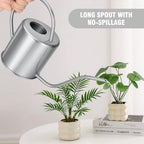 Plant Watering Can, 50 oz / 1500 ml Stainless Steel Metal - Modern Decorative with Long Spout for Indoor Potted Plants, Bonsai, Garden Flowers, Silver - Image 6