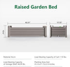Vixzen Raised Garden Bed, Grey, 43.31"×17.72"×12.6" - Image 2