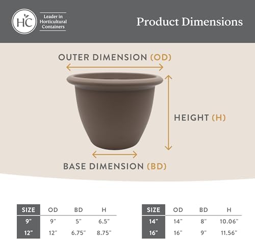 The HC Companies Sevilla Flower Planters - Durable Outdoor & Indoor Planter - Round Lightweight Self Watering Plant Pots for Herbs & More (16" Sunset Terra Cotta, Pack of 1) - Image 5