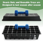RooTrimmer 10 Pack 1020 Trays No Holes and 10 Pack 4.3" Deep 32 Cell Seed Starter Trays, 20" x 10" - Heavy Duty Plastic Nursery Flats for Seed Germination & Plant Propagation (10 Sets) - Image 5