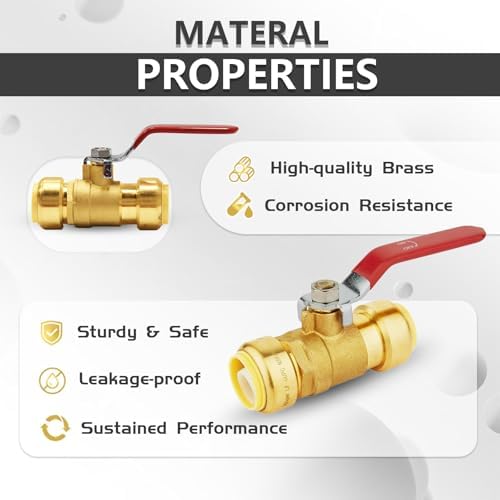5 PCS Foskan 1/2" Push Fit Ball Valves,1/4" Turn Shut-off Valves - Image 4