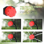 Drip Irrigation Emitters 400PCS Drip Irrigation System Plant Watering Set Watering Kits Adjustable Drippers Irrigation(Red-400PCS) - Image 4