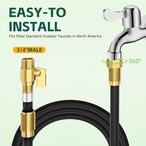 100ft Garden Hose – Lightweight & Flexible Water Hose, Leak-Proof Fabric & Non-Expandable with Shut-Off Valve for Yard, Outdoor Watering, Car Wash & RV - Image 5