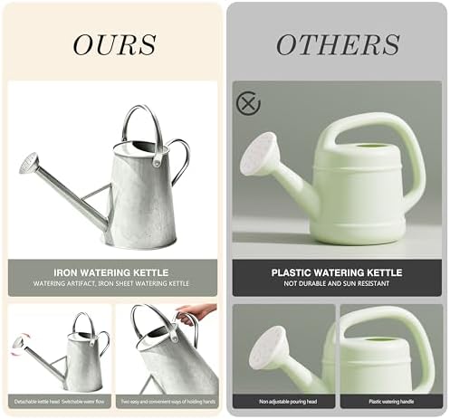 1.5 Gallon Metal Watering Can for Outdoor Plants, Large Watering Can, Zinc - Image 6
