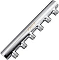 304 Stainless Steel 6-Port Manifold Splitter – 6 ways 25 Bar Pressure Rated for Drinking Water, Oil/Gas, Brewery, Cooling Systems, Polished Open by GOGOUP