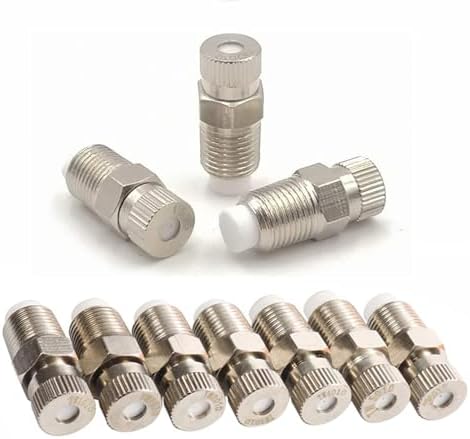Misting Nozzles, 20pcs Brass Replacement Heads with Filter, High Pressure Atomizing Sprayer for Outdoor Cooling System, 1/8" NPT(0.8mm) by Unknown