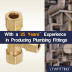 3/8-Inch OD Compression Tee,Brass Compression Fitting(100pcs) - Image 5