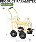 PayLessHere | Garden Hose Reel Cart | Holds Upto 300ft of 5/8" Hose | Tan - Image 7