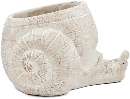 Decorative Snail Planter, 9.5 Inch, Textured Beige - Image 2