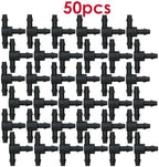 50pcs Garden Tee Connector 4/7mm 1/4'' Hose Pipe Water Tubing Barb Fitting Drip Irrigation Adapter Coupling Repair(A-50PCS) - Image 3