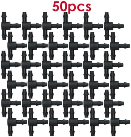 50pcs Garden Tee Connector 4/7mm 1/4'' Hose Pipe Water Tubing Barb Fitting Drip Irrigation Adapter Coupling Repair(A-50PCS) - Image 3