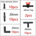 Garden Hose Fittings Drip Irrigation 16/20/25mm Tube Barb Fittings Connector Tee Elbow Connector Cap Plug End Kit 1/2 Inch Tubing Hose Garden (Color : Gold) - Image 2