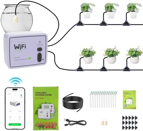 WiFi Dual‑Channel Automatic Drip Irrigation System, Remote Plant Waterer by BZONE